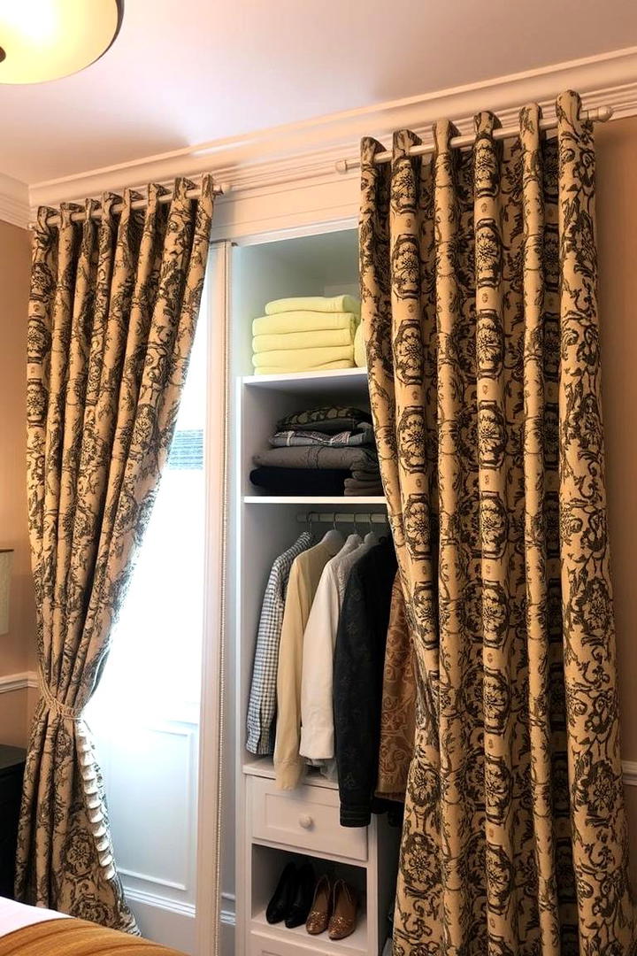 Patterned Fabric Sophistication - 30 closet curtain ideas