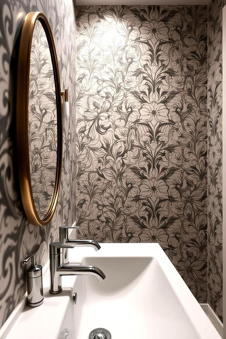 Patterned Wallpaper Drama - 21 Bathroom Accent Wall Ideas