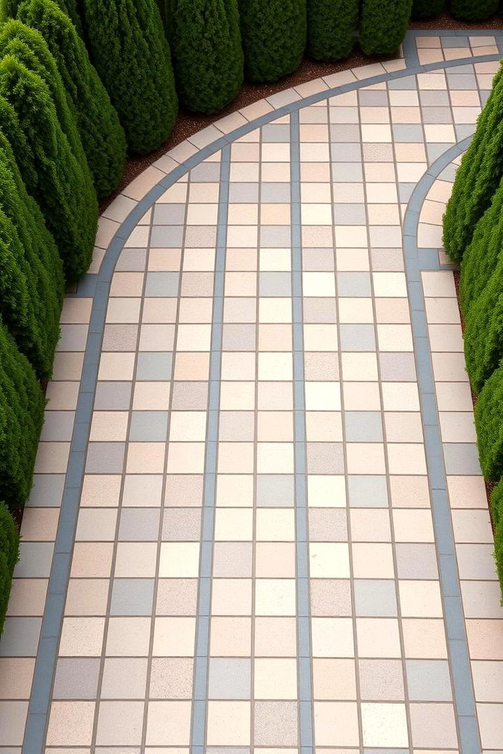 Paver Patterned Route - 30 Garden Path Ideas