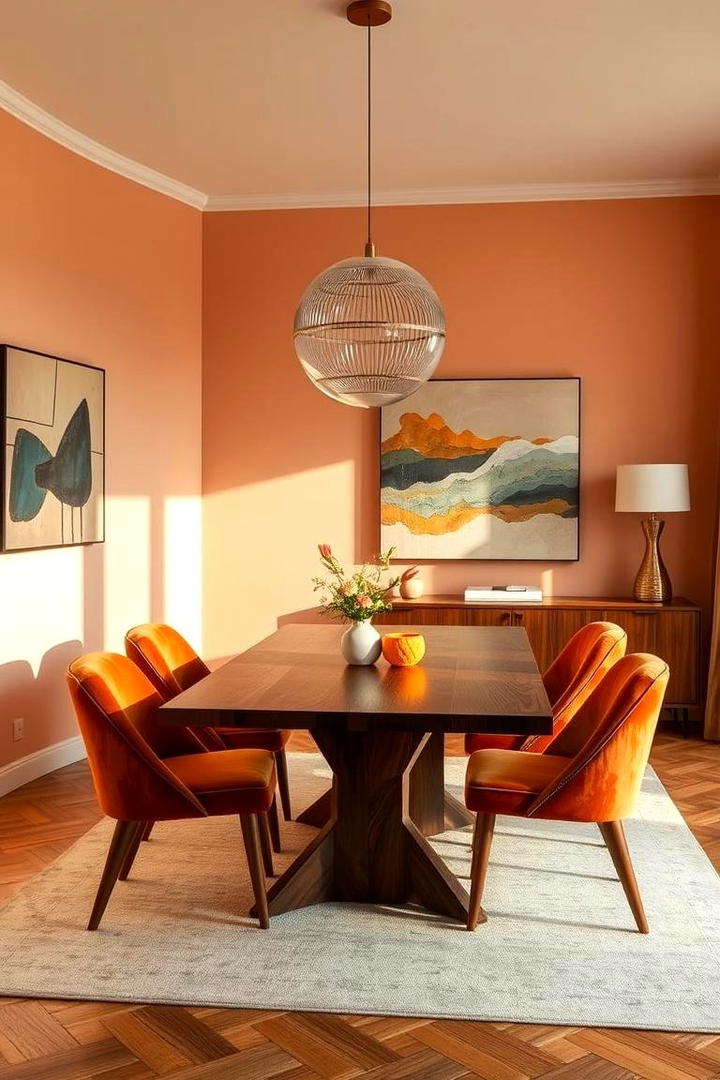 Peachy Keen Dining Area - 30 Pastel Colour Ideas for Your Home