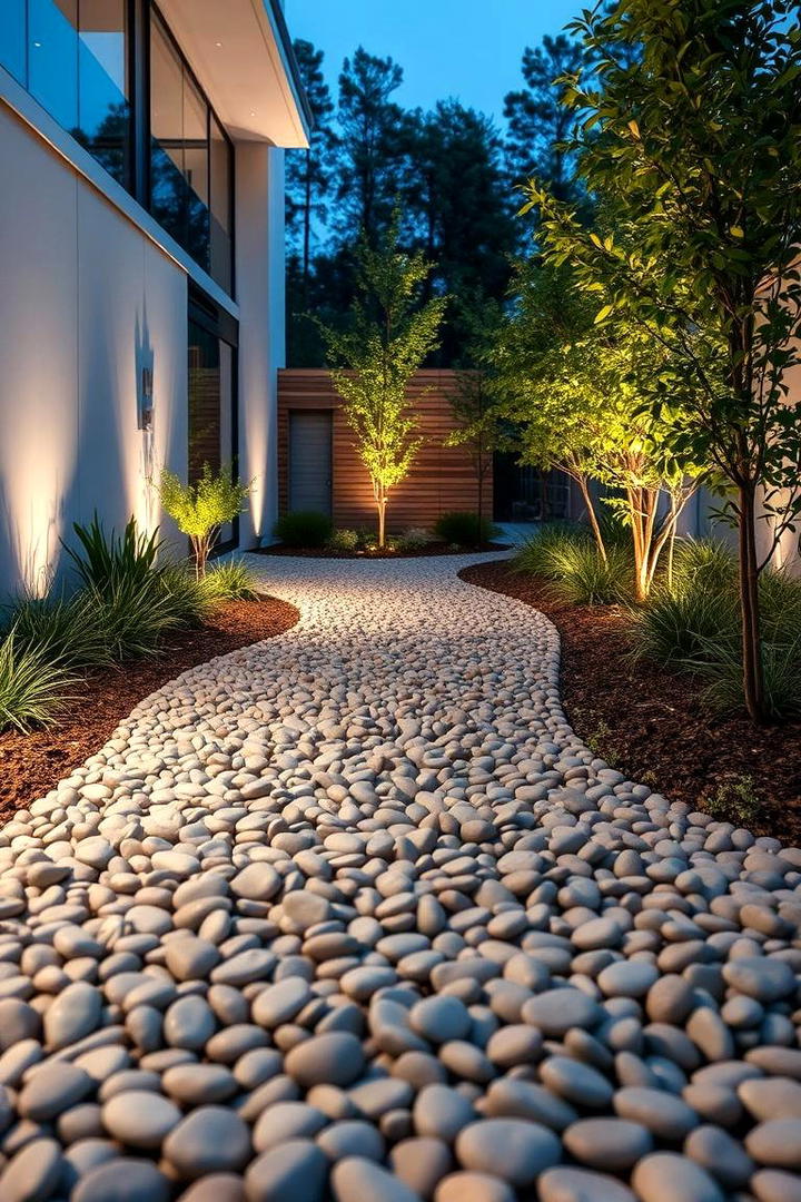 Pebble Walkway - 17 Rock Walkway Ideas