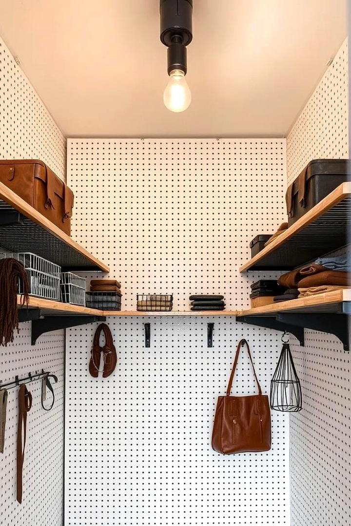 Pegboard Integrated Shelving - 30 Closet Shelving Ideas