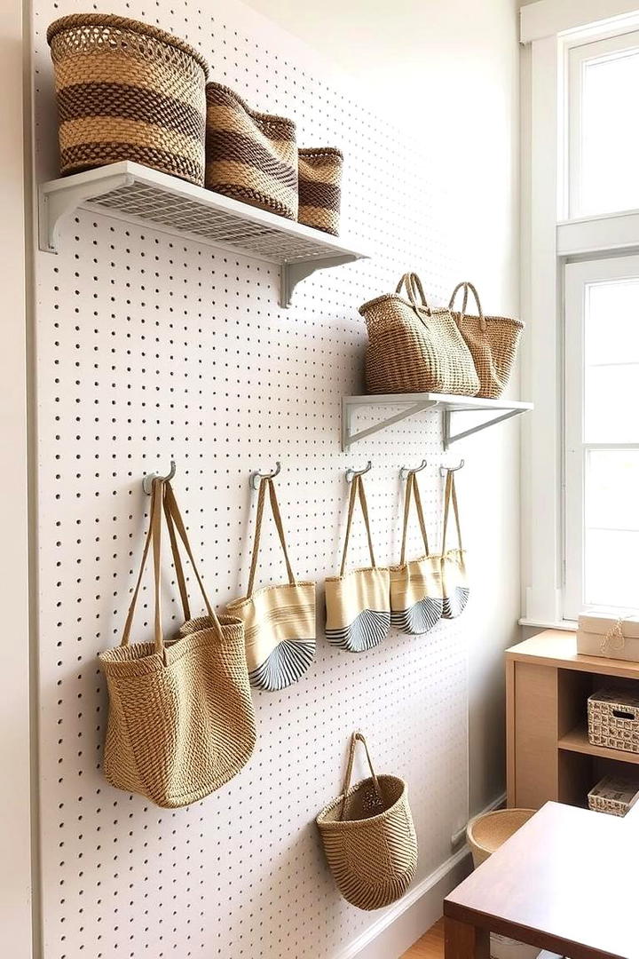 Pegboard Purse Display - 30 Pots and Pans Storage Ideas