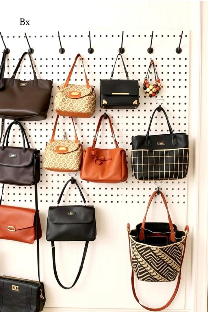 Pegboard for Custom Organization - 17 Purse Storage Ideas