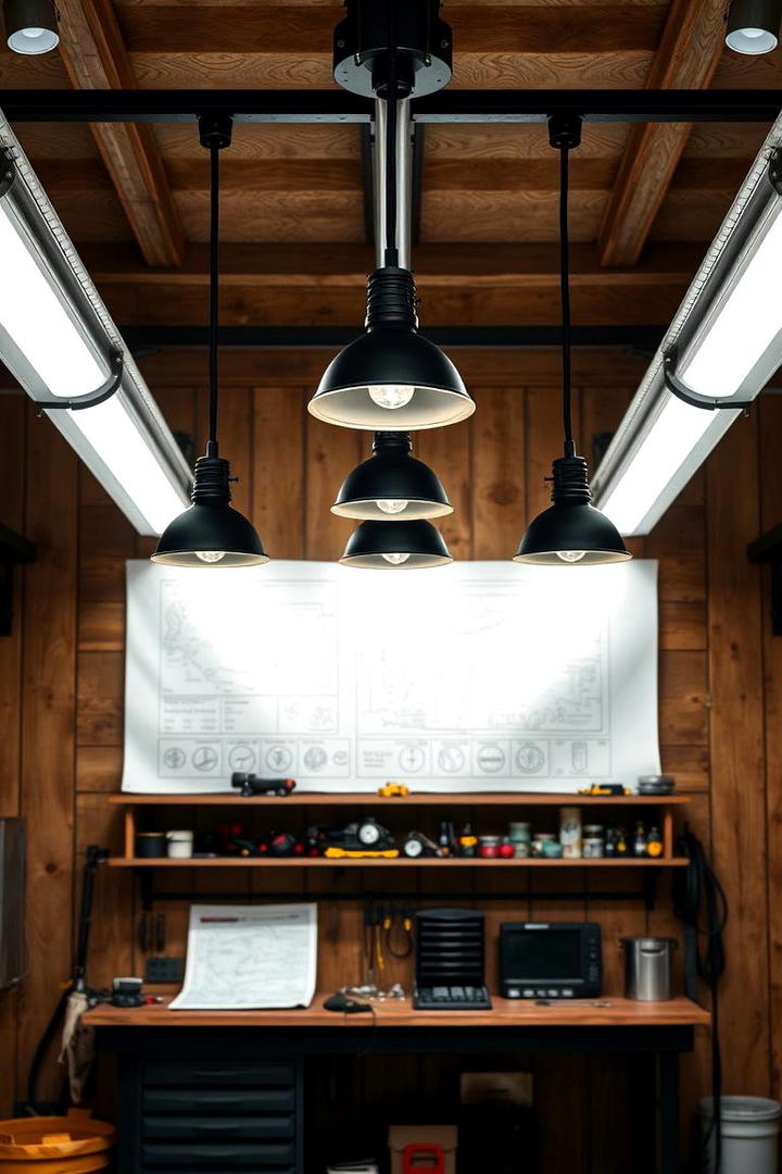 Pendant Garage Lights - 30 Garage Lighting Ideas