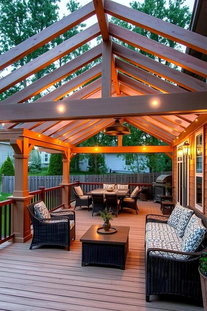 Pergola Covered Deck - 21 Backyard Deck Ideas