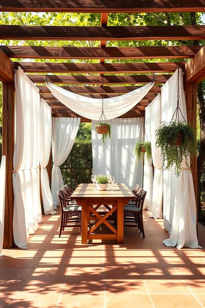 Pergola Covered Dining Area - 30 Outdoor Dining Area Ideas