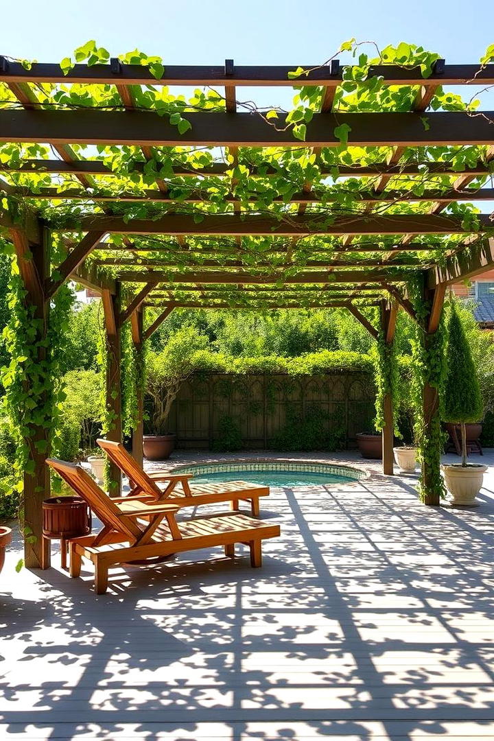 Pergola with Climbing Vines - 17 Pool Shade Ideas