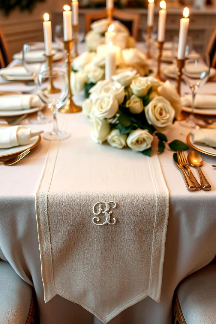 Personalized Monogram Runners - 21 Wedding Table Decoration Ideas