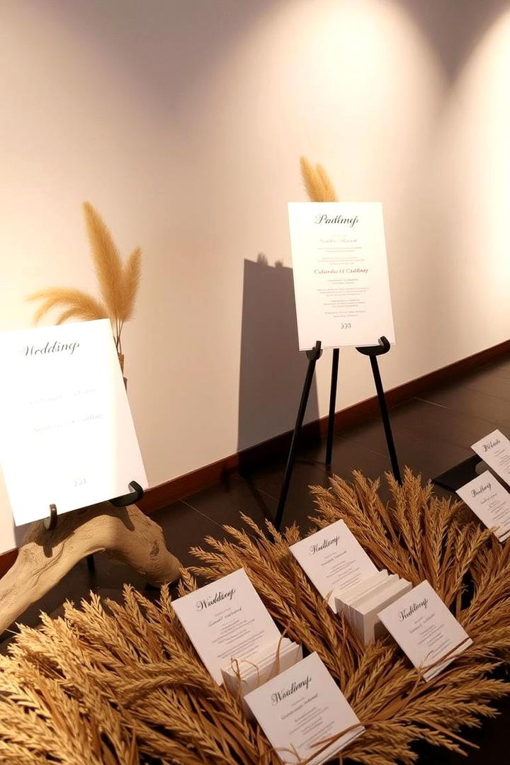 Personalized Pampas Wedding Programs - 30 Pampas Grass Wedding Decor Ideas