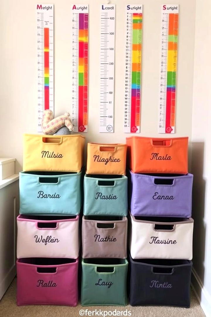 Personalized Storage Bins - 21 Shared Kids Room Design Ideas