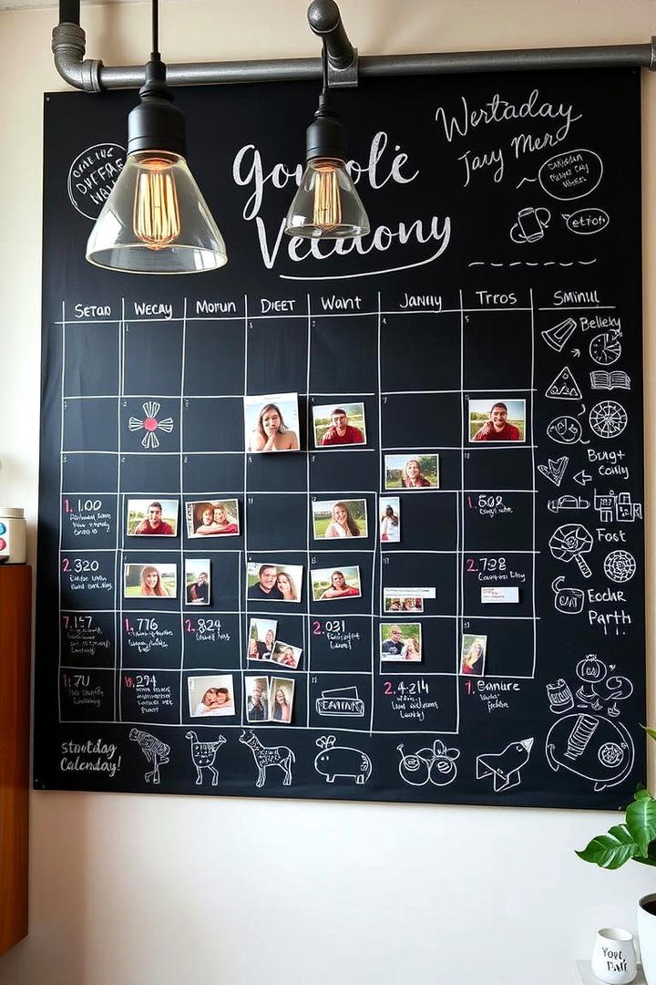 Photo Calendar Board - 30 Photo Display Ideas