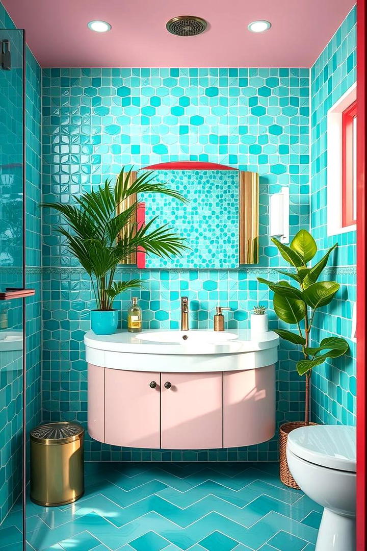 Playful Aqua Splash - 21 Bathroom Color Ideas