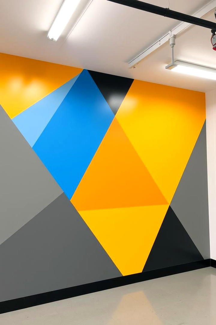 Playful Geometric Shapes - 30 Garage Wall Paint Ideas