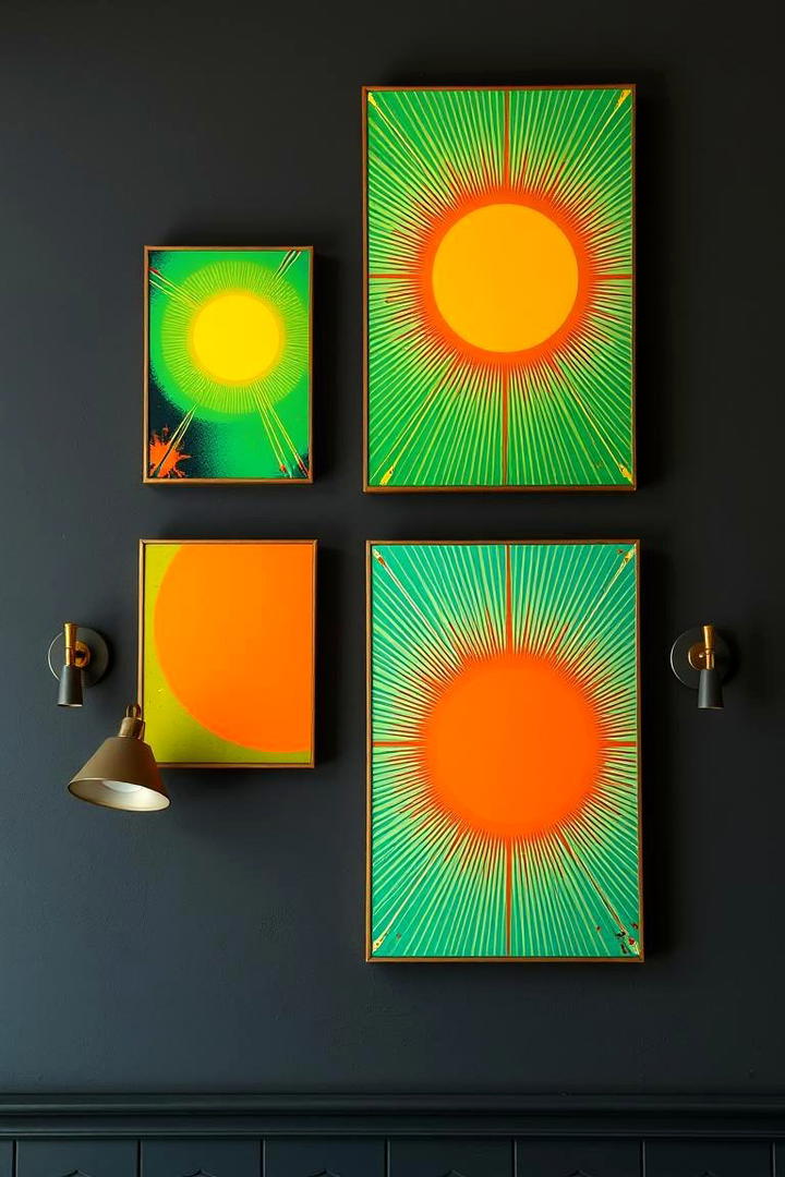 Playful Green and Orange Retro Pop Art Pieces - 30 Green and Orange Living Room Ideas