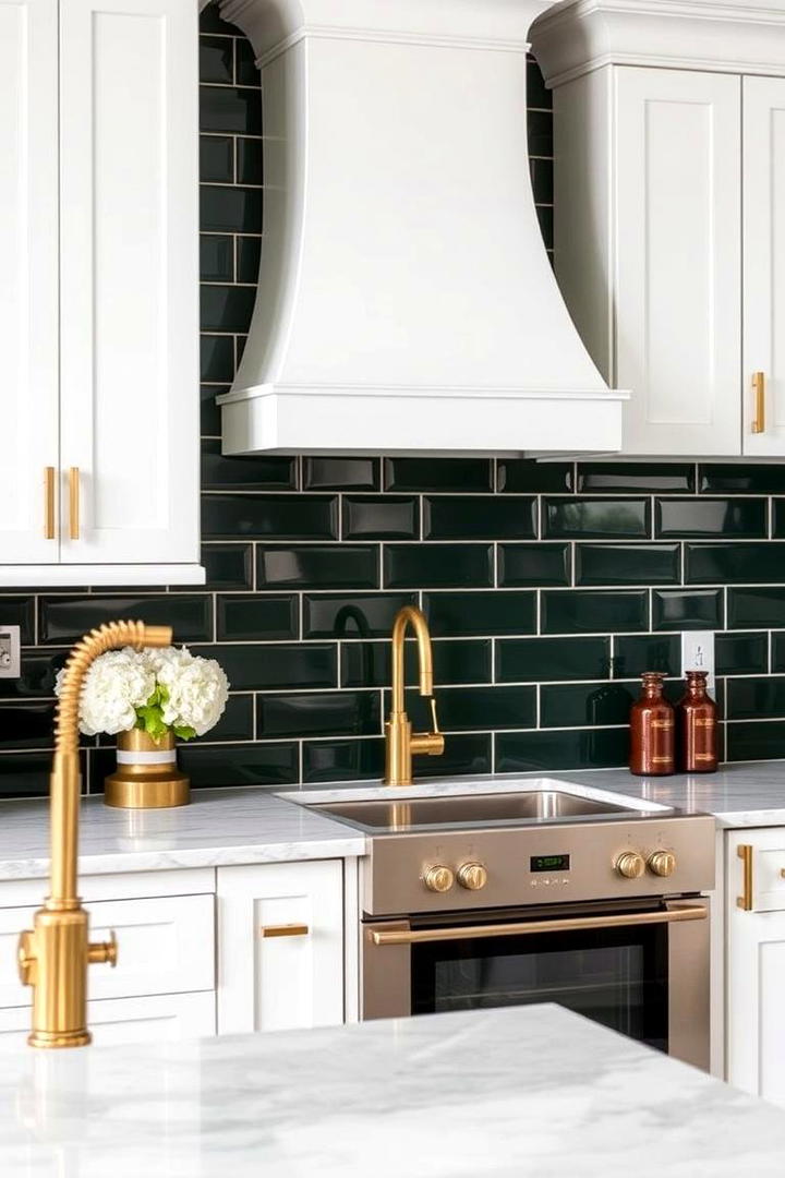 Playful Kitchen Accent - 21 Dark Green Accent Wall Ideas