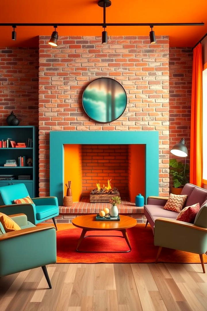 Playful Modern Contrast - 21 Painted Brick Fireplace Ideas