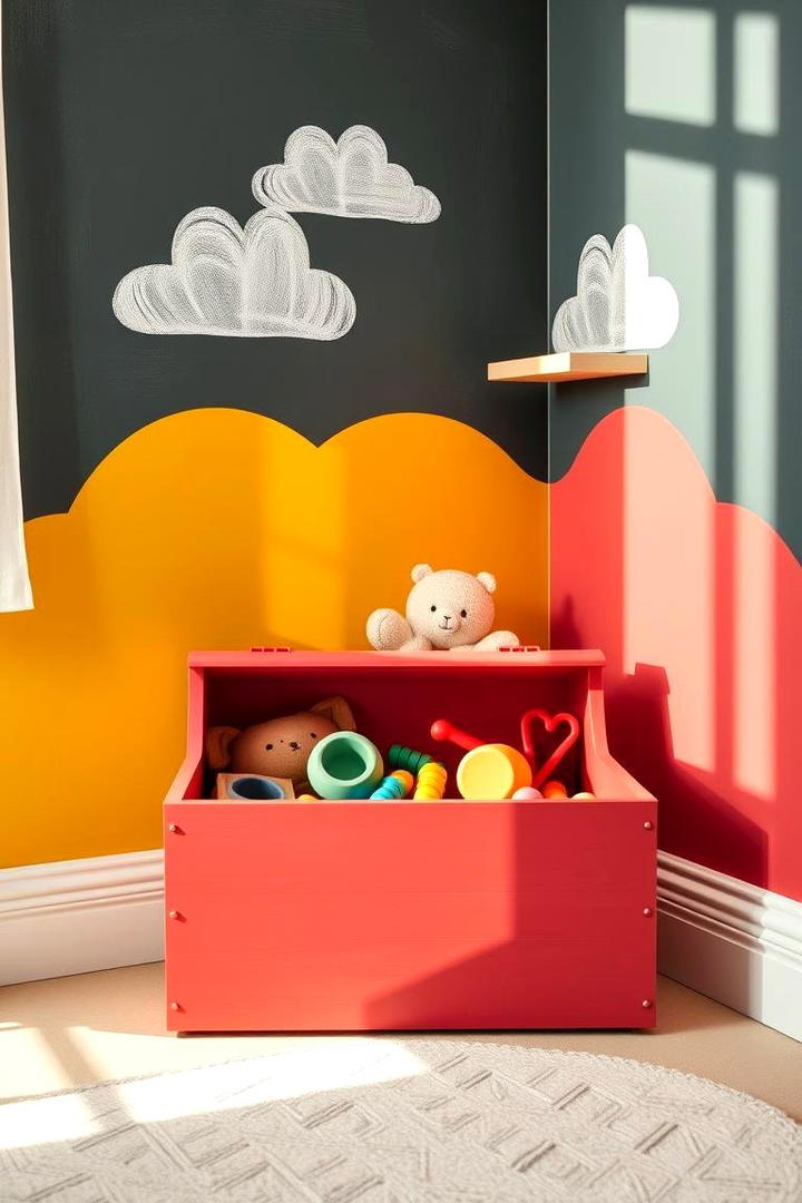 Playful Painted Toy Box Innovation - 30 Painted Furniture Ideas