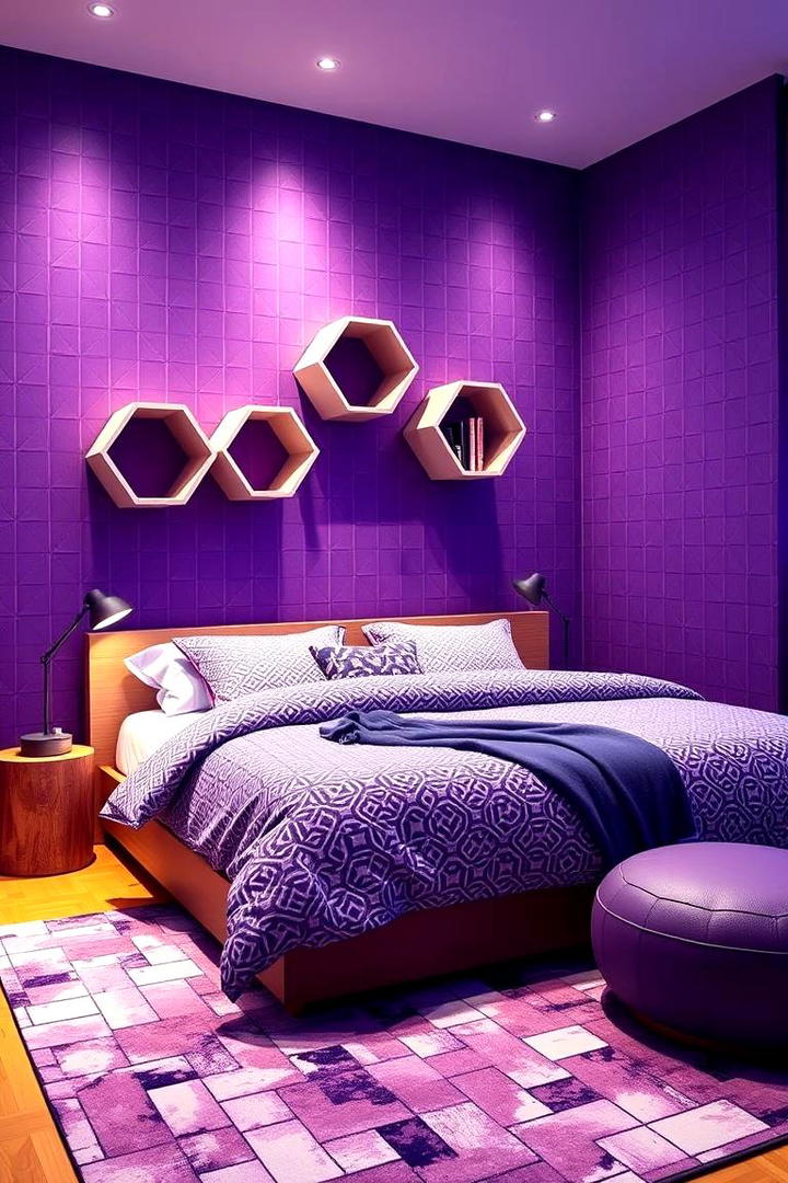 Playful Purple Patterns - 30 Purple Bedroom Ideas