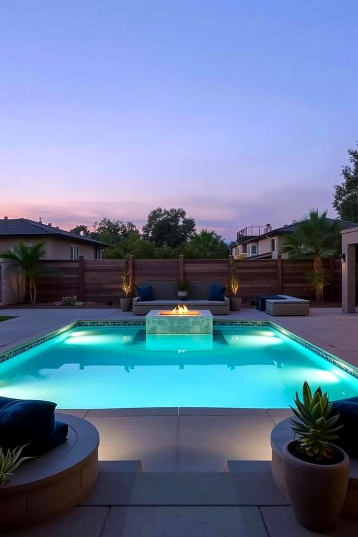 Poolside Seating Area - 30 Concrete Pavers Around Pool Ideas