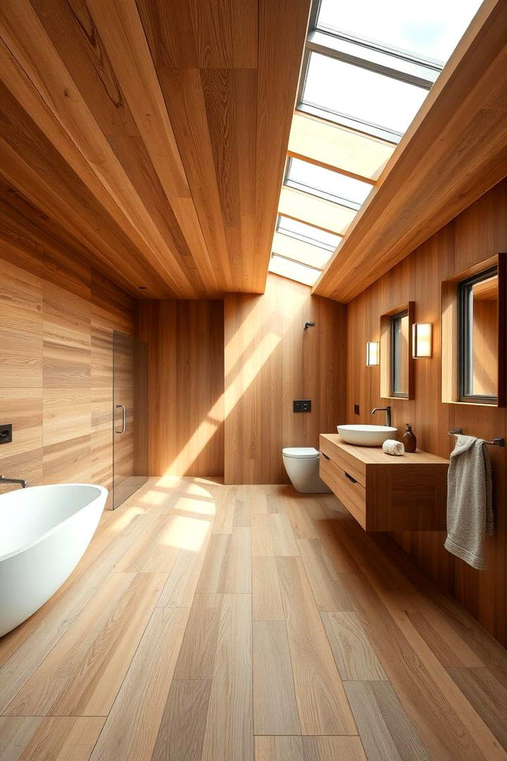 Porcelain Tile with Wood Look - 30 Bathroom Tile Ideas