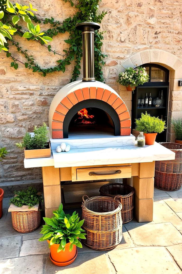 Portable Pizza Oven Setup - 21 Small Outdoor Kitchen Ideas