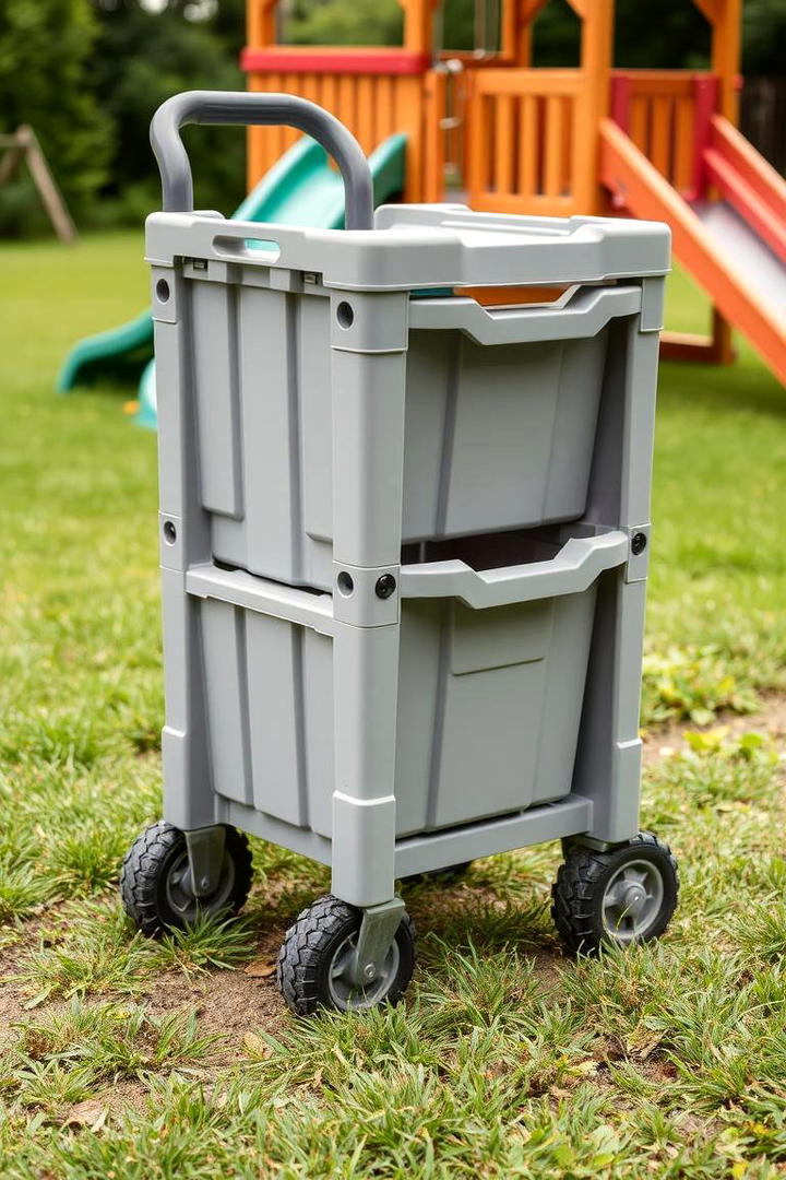 Portable Toy Storage Trolleys - 30 Outdoor Toy Storage Ideas