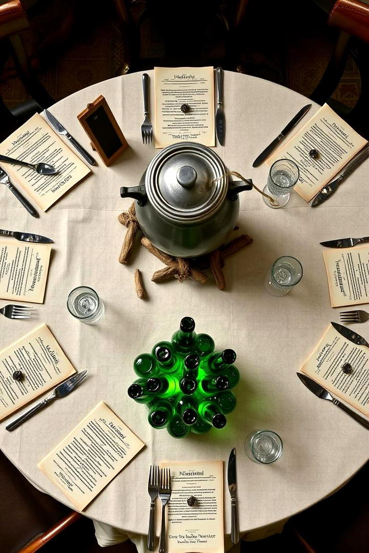 Potions Class Table Setting - 30 Harry Potter Decor Ideas