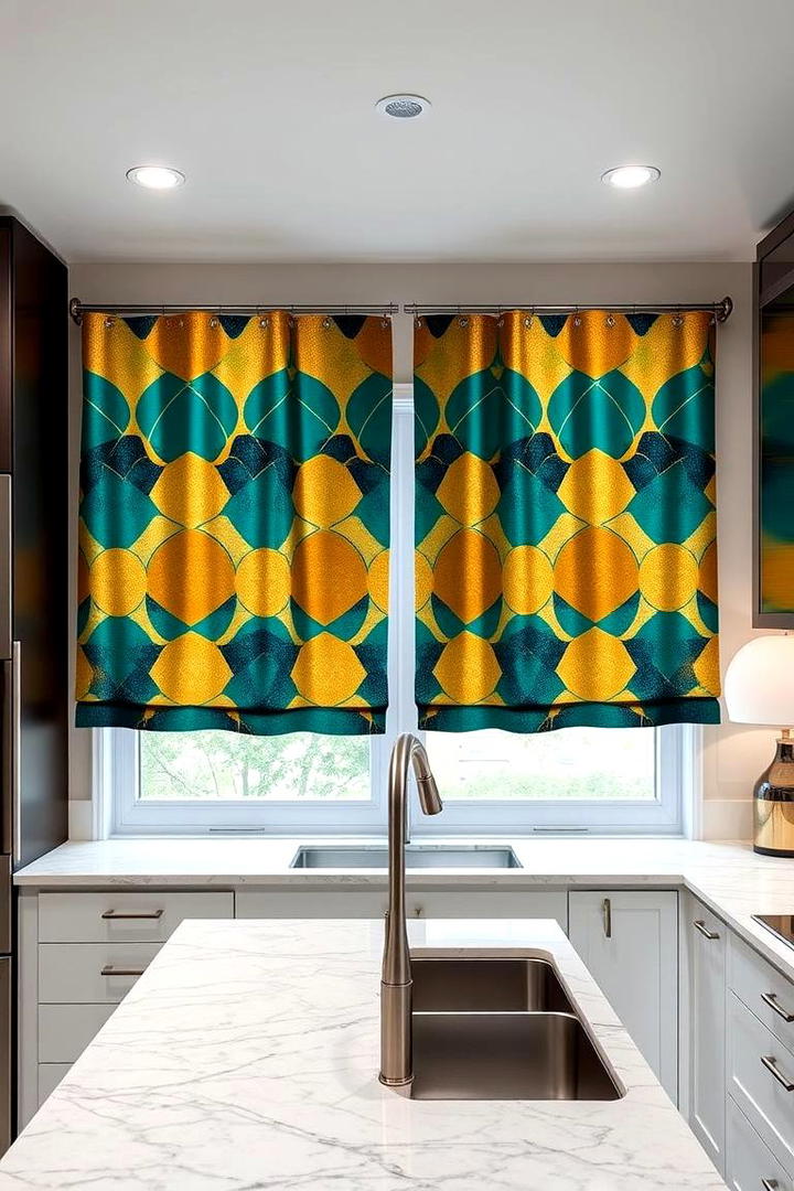 Printed Contemporary Patterns - 21 Kitchen Curtain Ideas