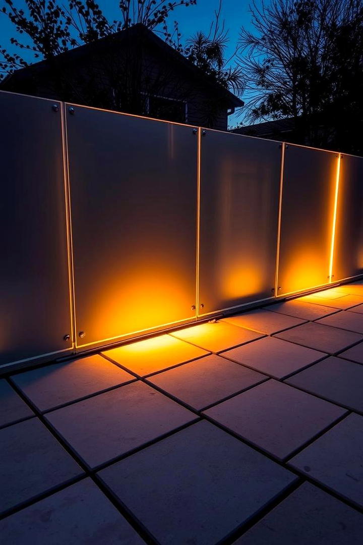 Privacy Fence with Integrated Lighting - 21 Privacy Fence Ideas