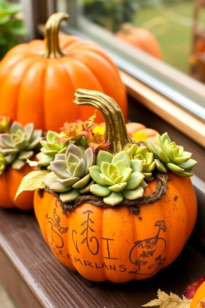 Pumpkin Planter Charm - 21 Fall Planter Ideas