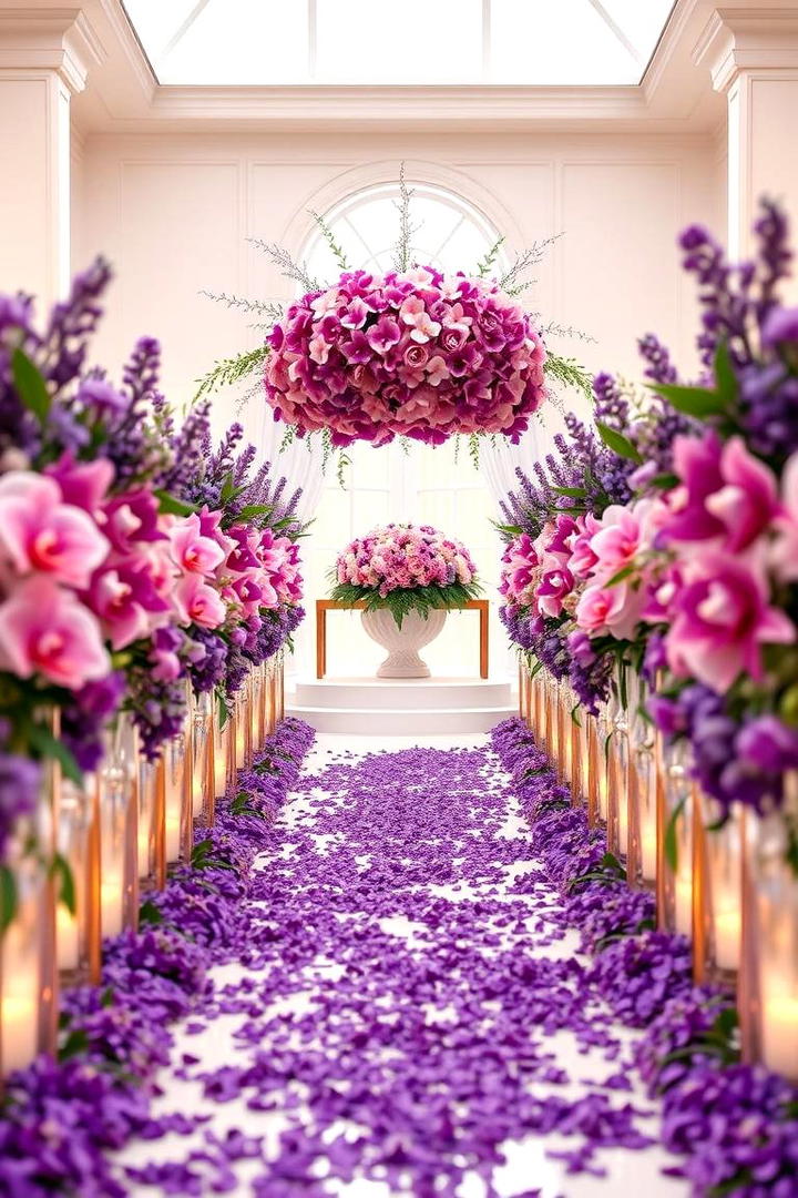 Purple Floral Arrangements - 17 Purple Wedding Theme Ideas