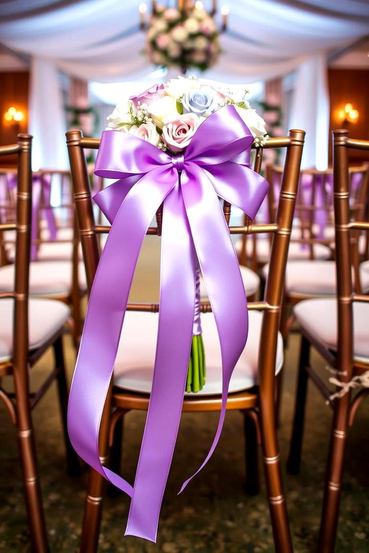 Purple Ribbon Details - 17 Purple Wedding Theme Ideas