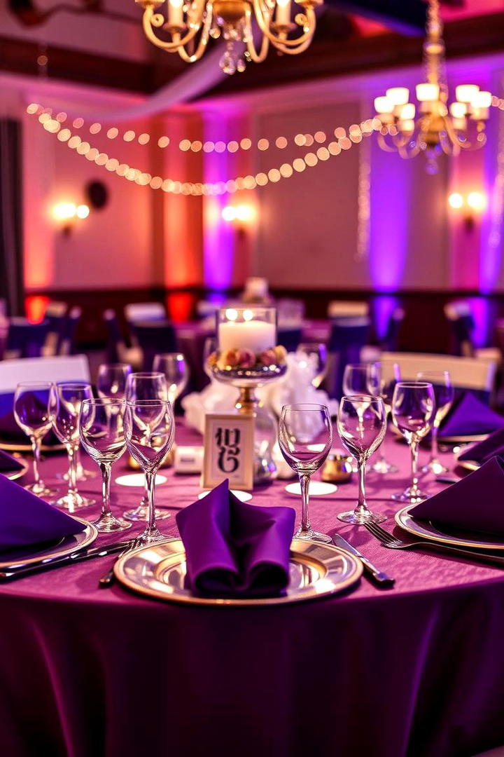 Purple Table Settings - 17 Purple Wedding Theme Ideas