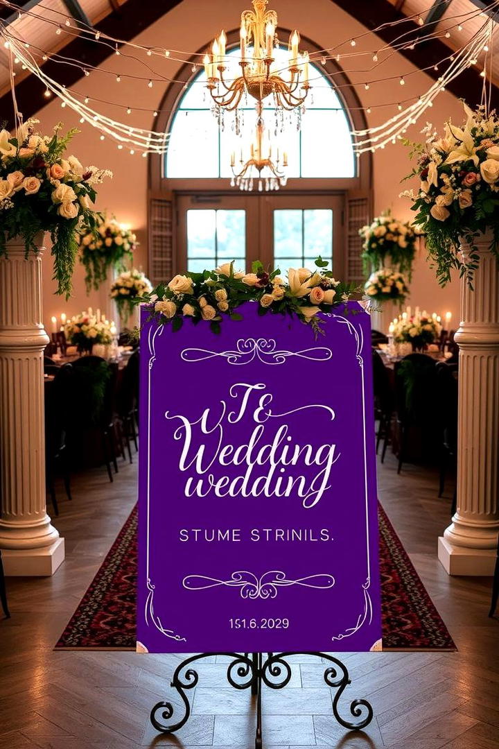 Purple Wedding Signage - 17 Purple Wedding Theme Ideas