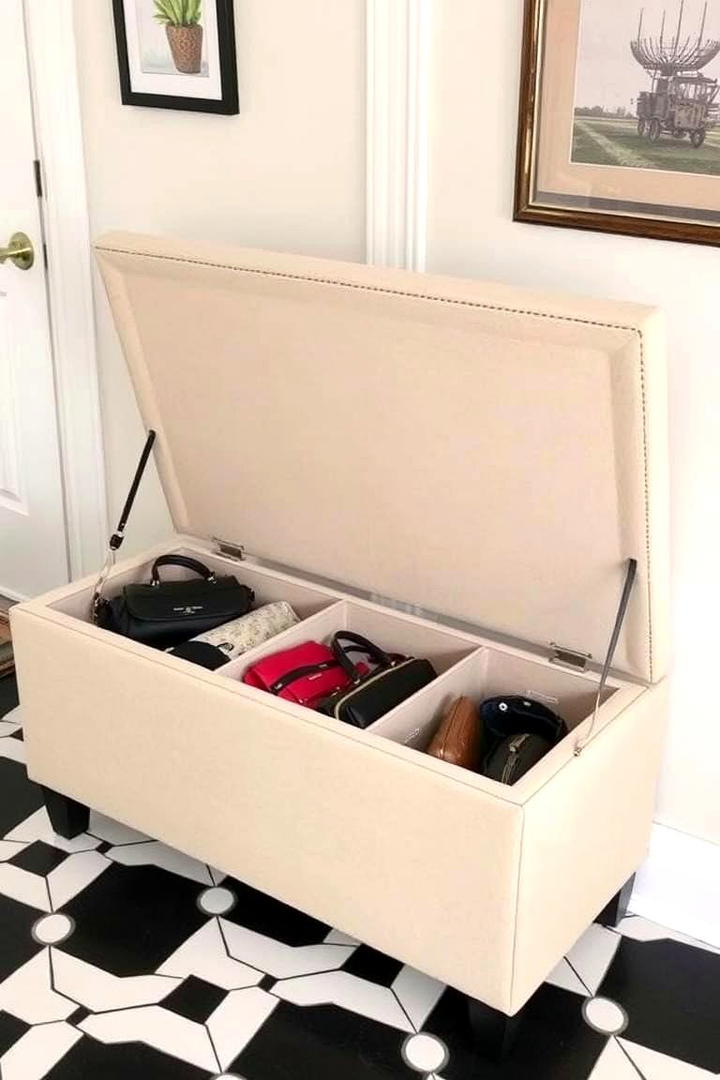 Purse Storage Bench - 30 Pots and Pans Storage Ideas