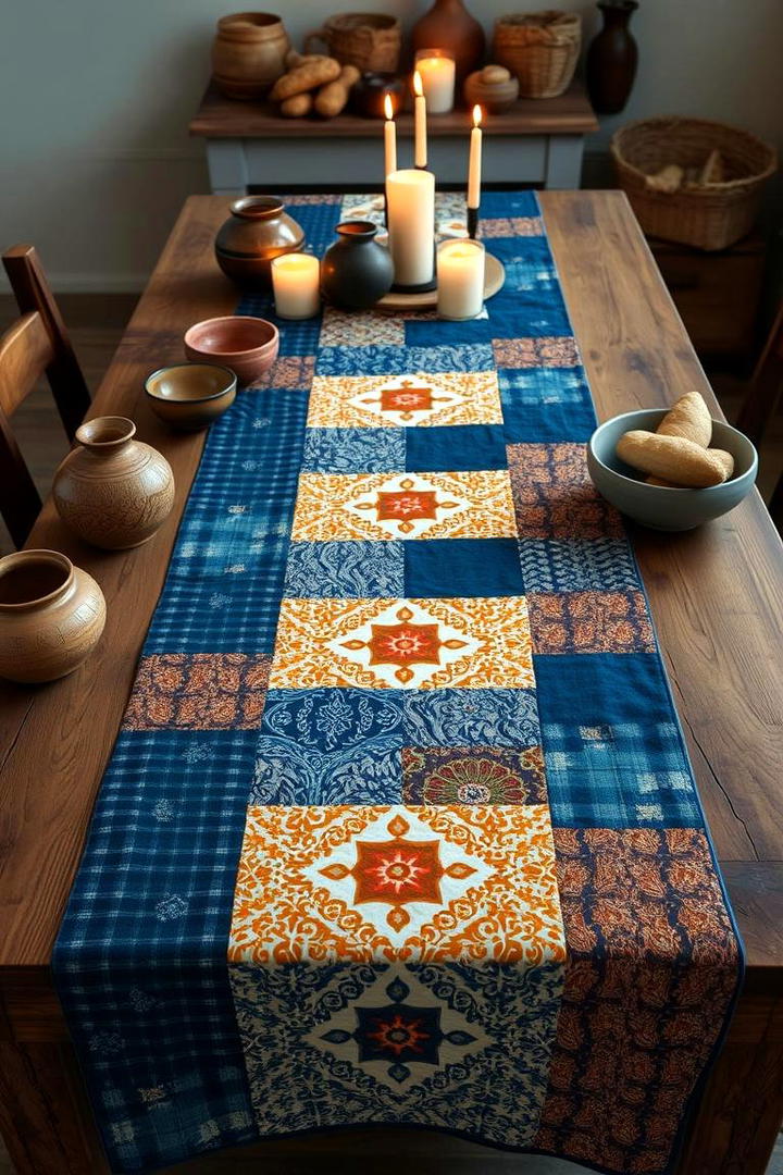 Quilted Patchwork Table Runner - 21 Table Runner Ideas