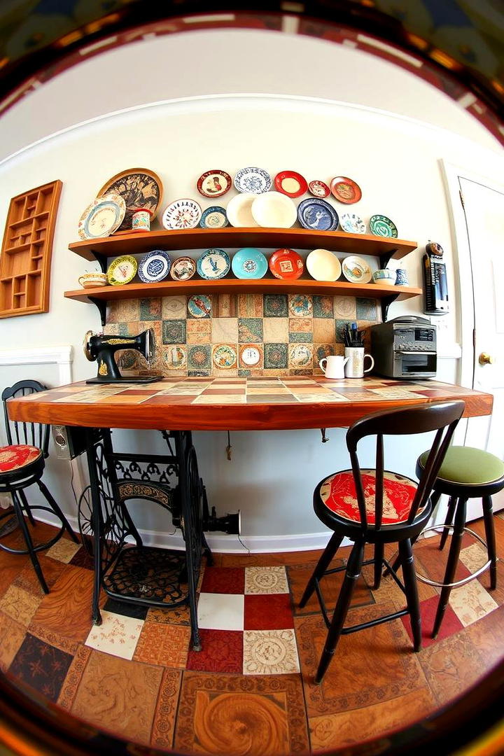 Quirky Vintage Breakfast Bar - 30 Breakfast Bar Ideas