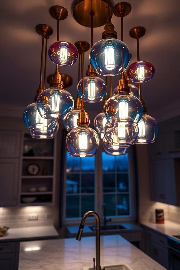 Radiant Lighting Fixtures - 21 Colorful Kitchen Ideas