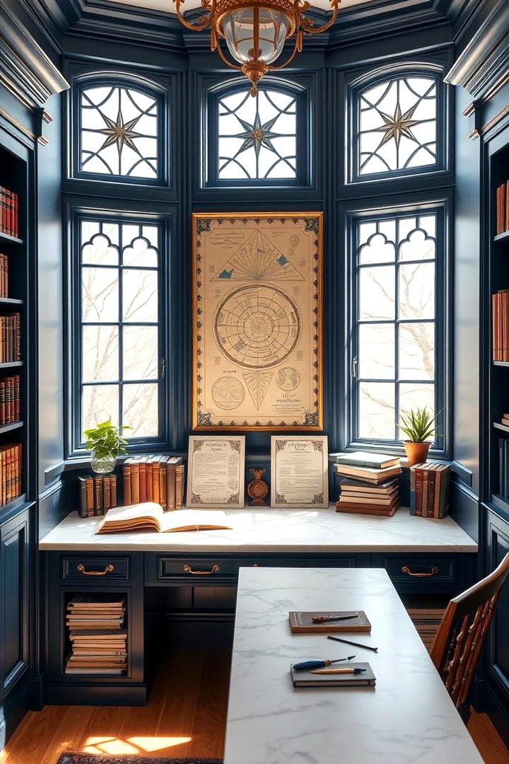 Ravenclaw Blue Study Space - 30 Harry Potter Decor Ideas