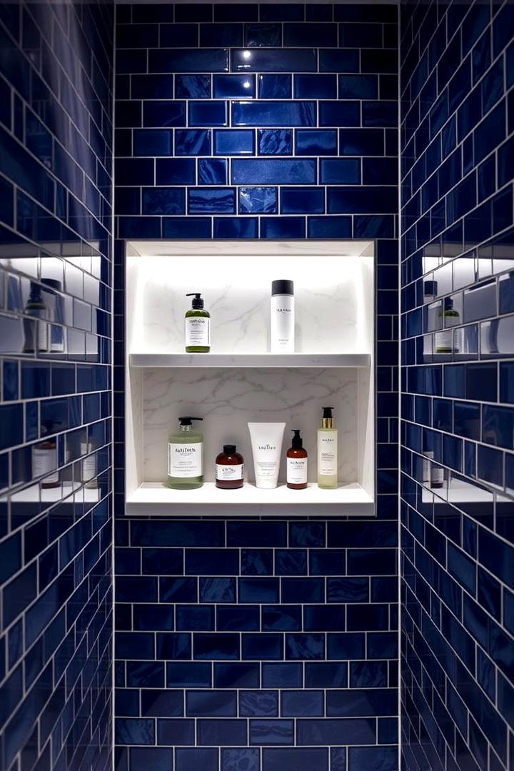 Recessed Niche Shelves for a Sleek Look - 21 Small Bathroom Storage Ideas