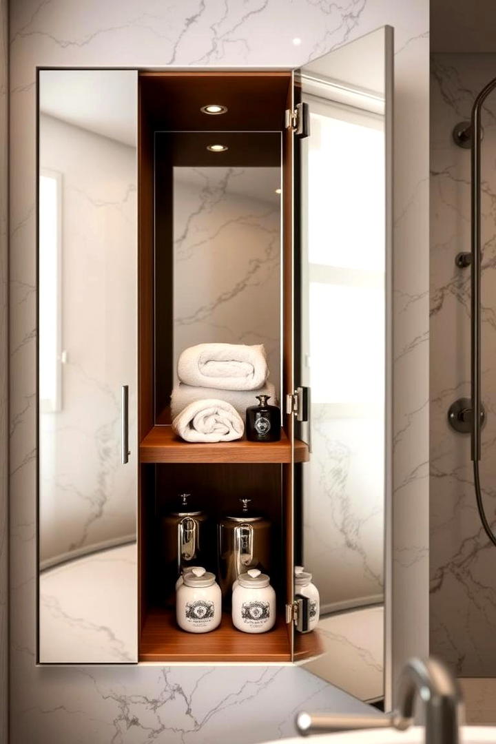 Recessed Wall Cabinets for Sleek Integration - 30 Shower Storage Ideas