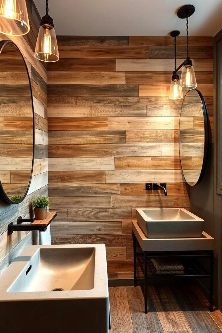 Reclaimed Barn Wood Warmth - 21 Bathroom Accent Wall Ideas