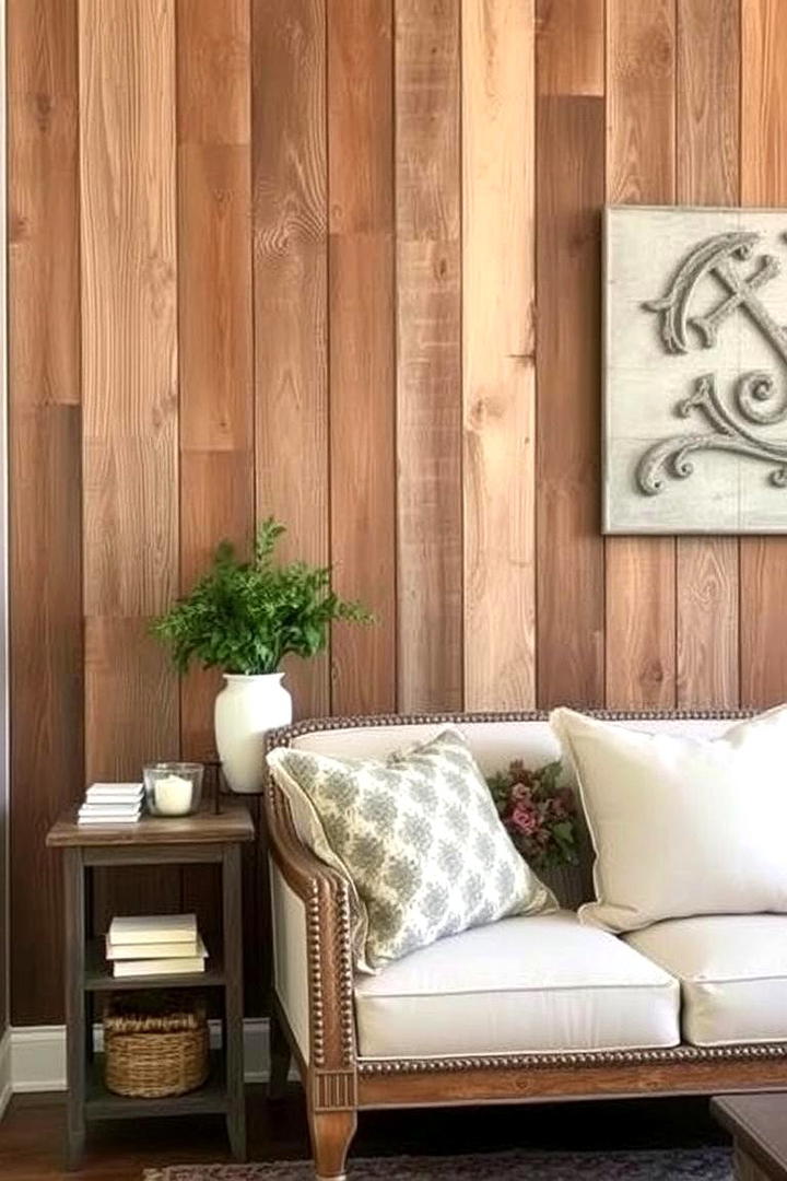 Reclaimed Wood Accent Panels - 21 Farmhouse Wall Decor Ideas