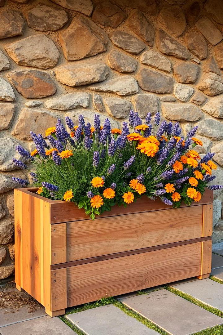 Reclaimed Wood Garden Planter - 30 Budget Small Garden Ideas