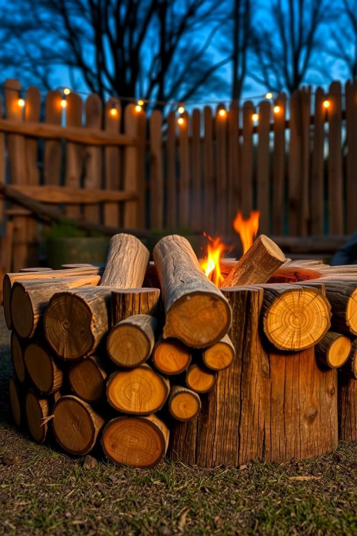 Reclaimed Wood Log Fire Pit - 30 Rustic Fire Pit Ideas