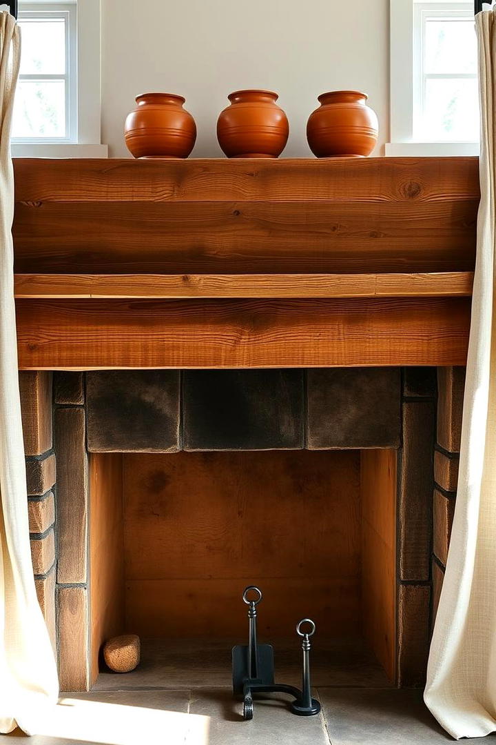 Reclaimed Wood Mantel - 30 Farmhouse Fireplace Ideas