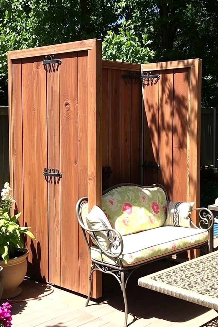 Reclaimed Wood Privacy Screens for Rustic Charm - 21 Patio Privacy Ideas