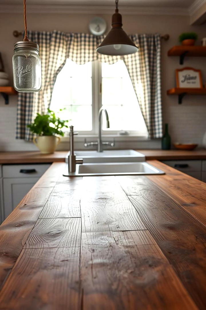 Reclaimed Wood Rustic Countertops - 21 Kitchen Countertop Ideas