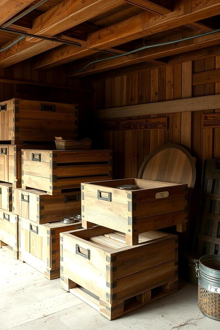 Reclaimed Wood Storage Boxes - 21 Basement Storage Ideas